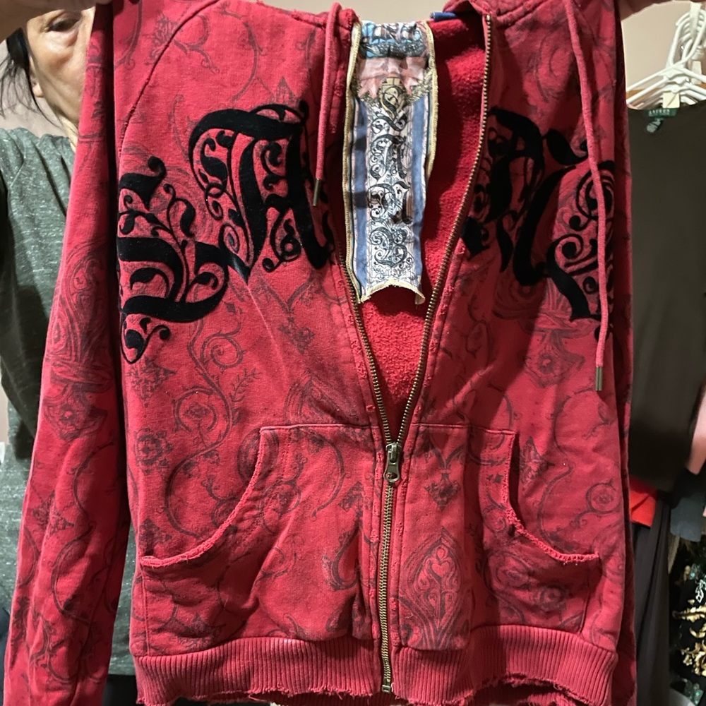 L.A.M.B. Distressed hooded jacket, size Small